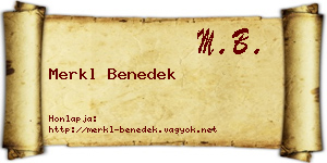 Merkl Benedek névjegykártya